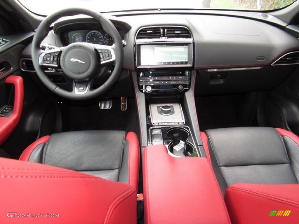 2017 Jaguar F-PACE 35t AWD S S Red/Jet Dashboard Photo #120677248