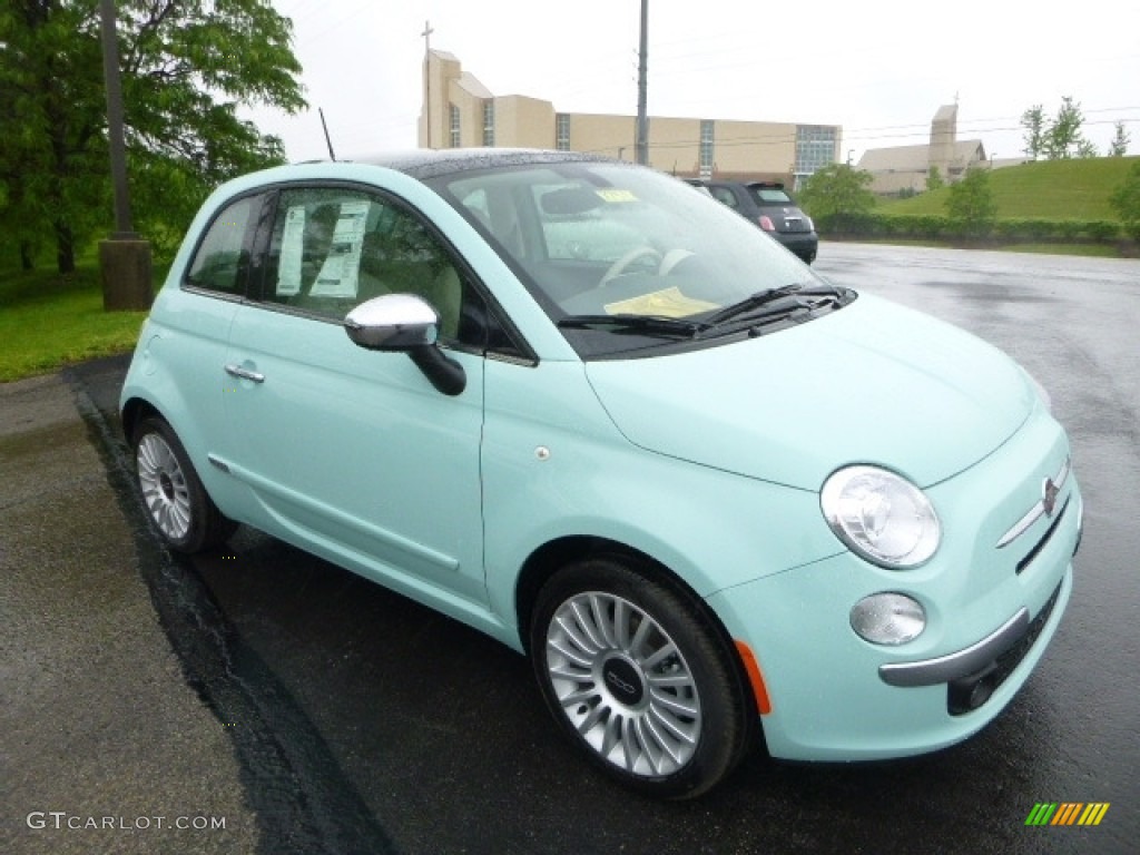 Latte Menta (Mint Green) 2017 Fiat 500 Lounge Exterior Photo #120681077