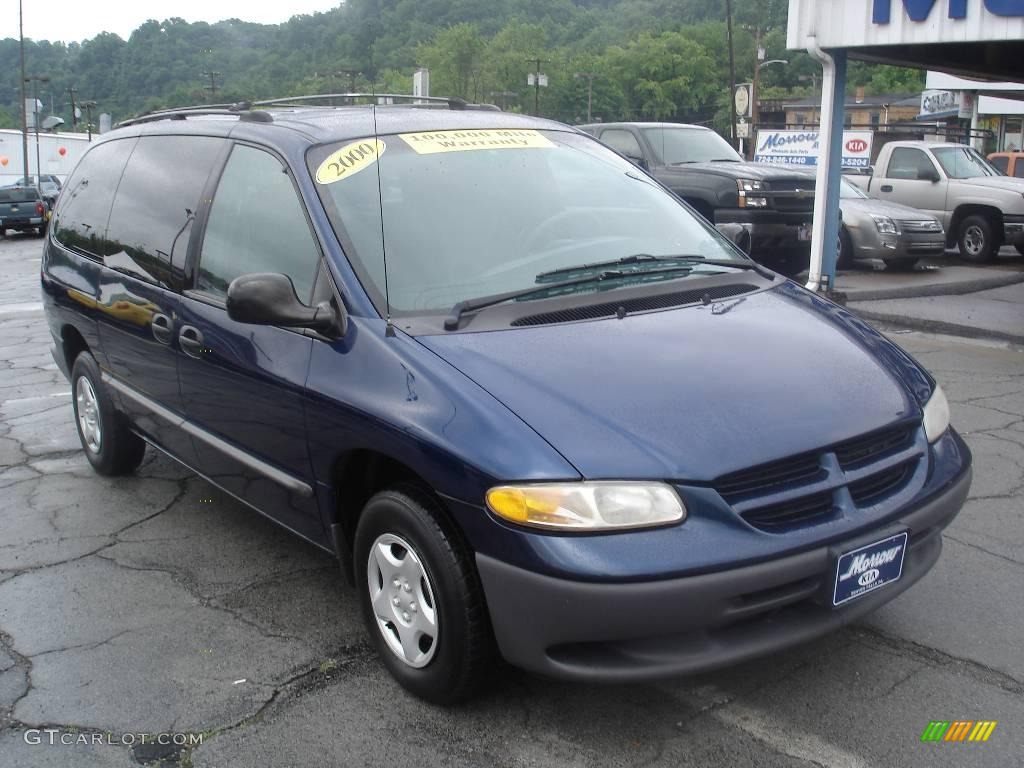 2000 Grand Caravan  - Patriot Blue Pearlcoat / Mist Gray photo #18