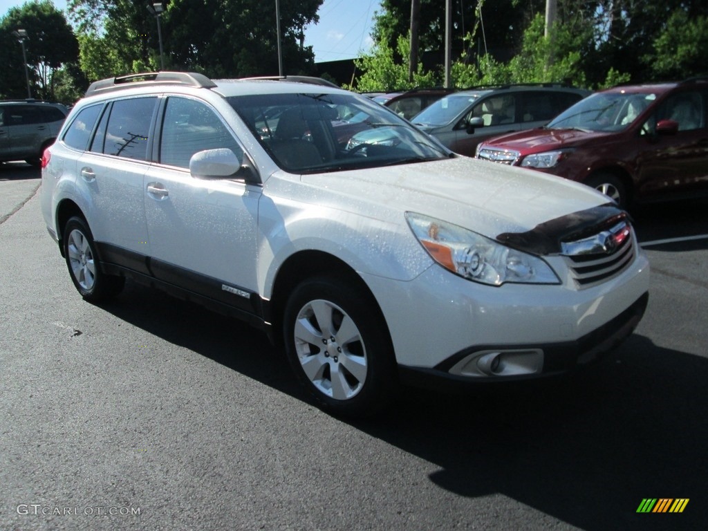 2011 Outback 2.5i Premium Wagon - Satin White Pearl / Warm Ivory photo #4