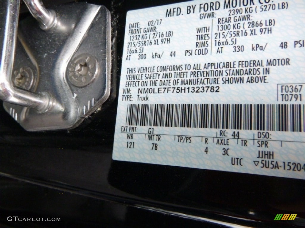2017 Ford Transit Connect XLT Van Color Code Photos