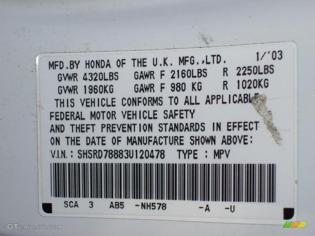 2003 CR-V EX 4WD - Taffeta White / Black photo #24