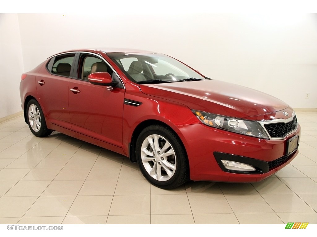 2013 Optima EX - Remington Red / Beige photo #1