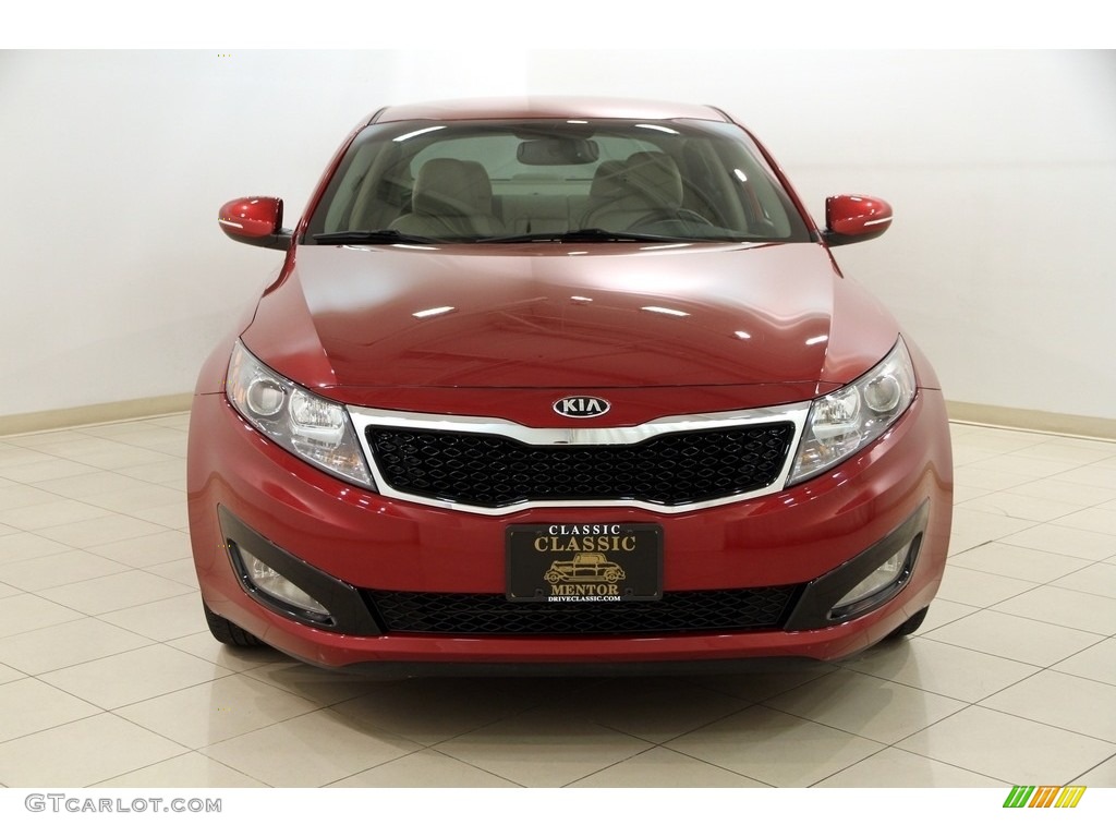 2013 Optima EX - Remington Red / Beige photo #2