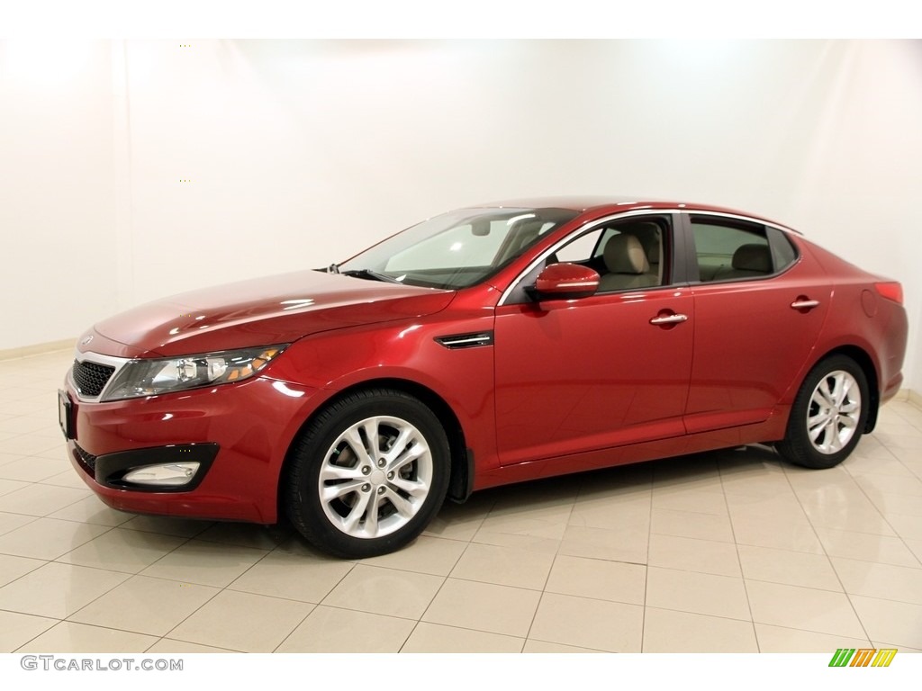 2013 Optima EX - Remington Red / Beige photo #3