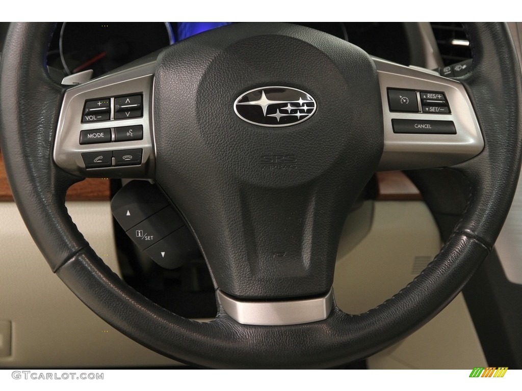 2014 Subaru Outback 2.5i Limited Ivory Steering Wheel Photo #120698729