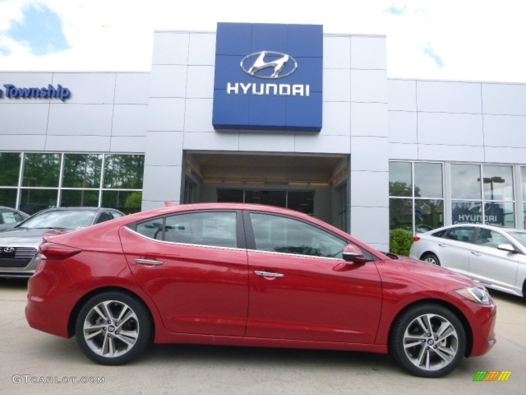 2017 Elantra Limited - Red / Gray photo #1