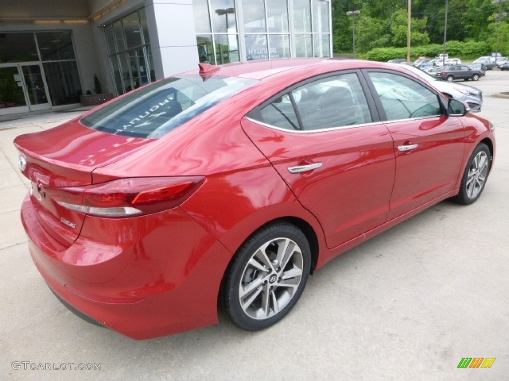 2017 Elantra Limited - Red / Gray photo #2