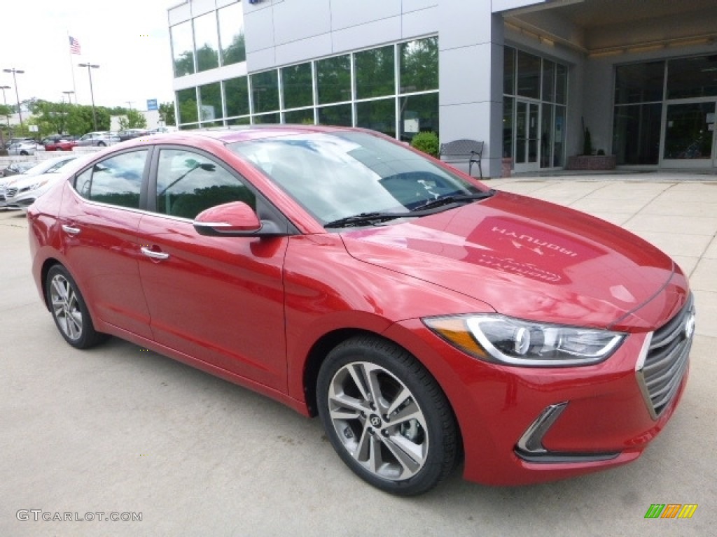 2017 Elantra Limited - Red / Gray photo #3