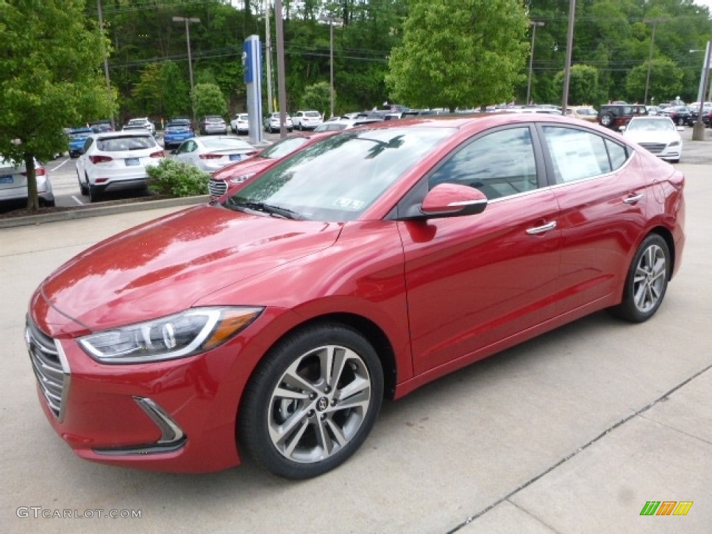2017 Elantra Limited - Red / Gray photo #5