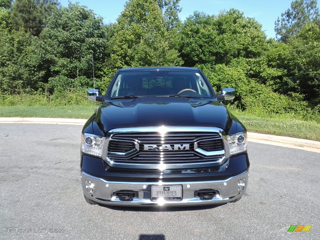 2017 1500 Laramie Longhorn Crew Cab 4x4 - Brilliant Black Crystal Pearl / Black/Cattle Tan photo #3