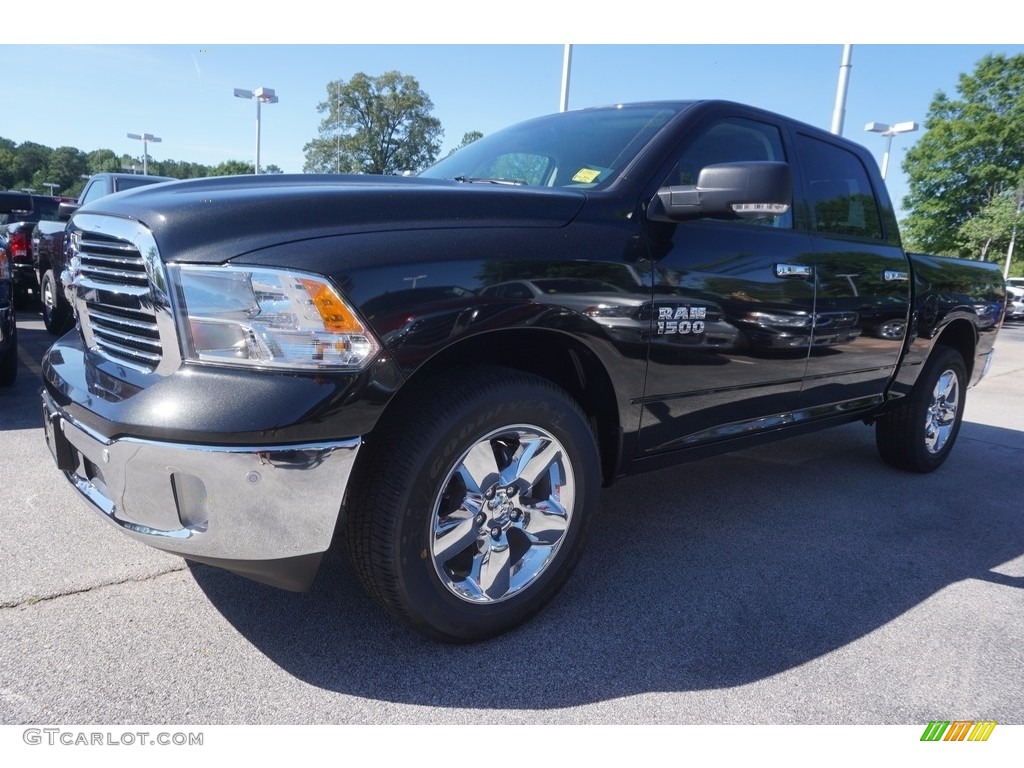 2017 1500 Big Horn Crew Cab - Brilliant Black Crystal Pearl / Black/Diesel Gray photo #1