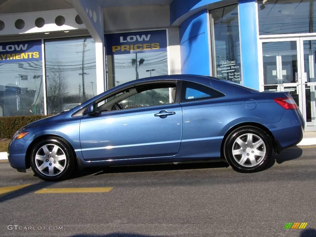 2008 Civic LX Coupe - Atomic Blue Metallic / Gray photo #3