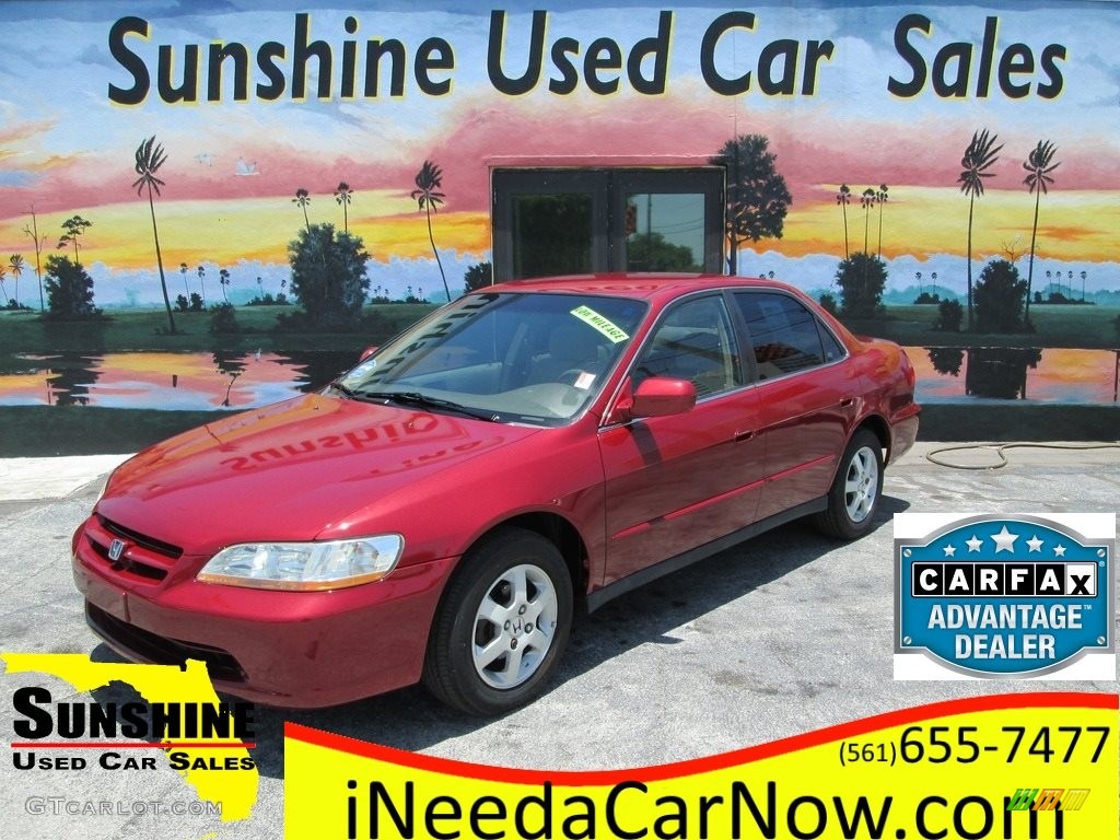 2000 Accord SE Sedan - Ruby Red Pearl / Ivory photo #1