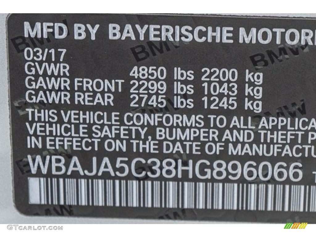 2017 5 Series 530i Sedan - Glacier Silver Metallic / Black photo #11