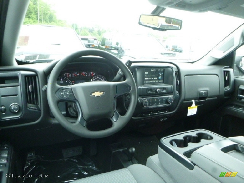 2017 Silverado 1500 Custom Double Cab 4x4 - Silver Ice Metallic / Dark Ash/Jet Black photo #14