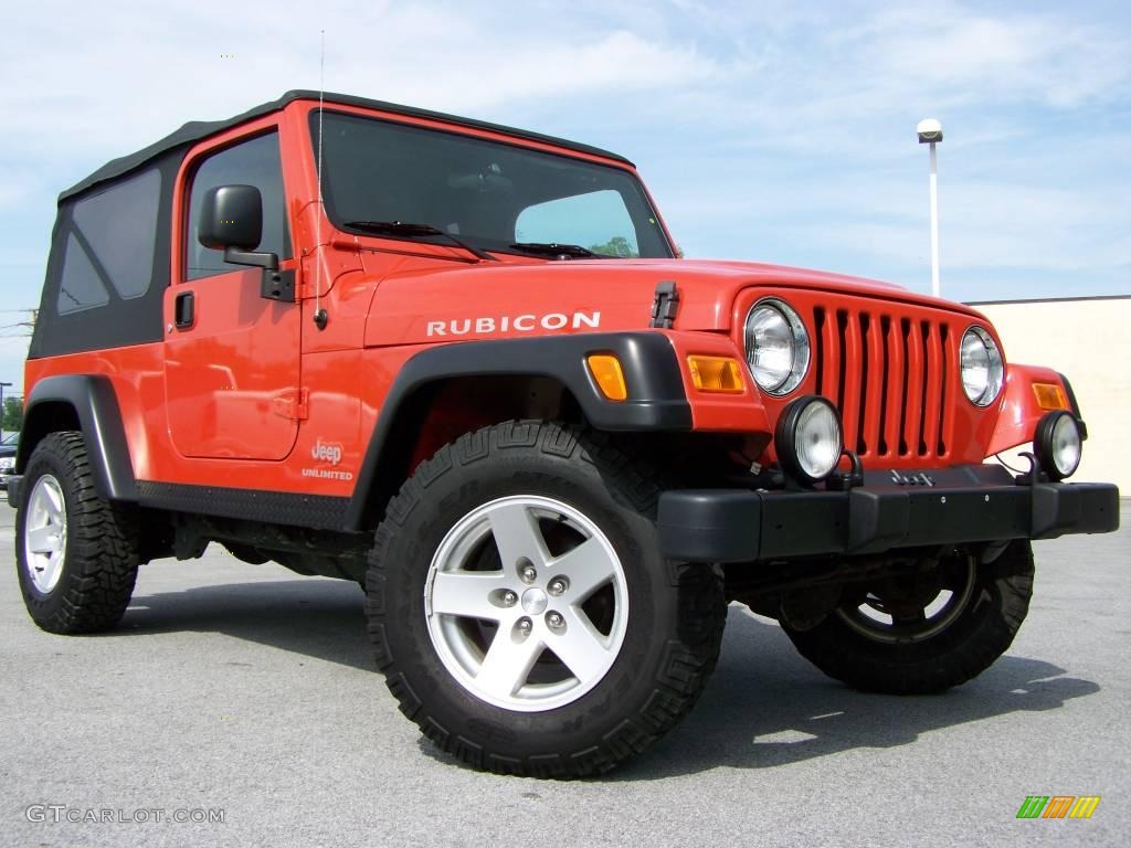 2006 Wrangler Unlimited Rubicon 4x4 - Impact Orange / Dark Slate Gray photo #1