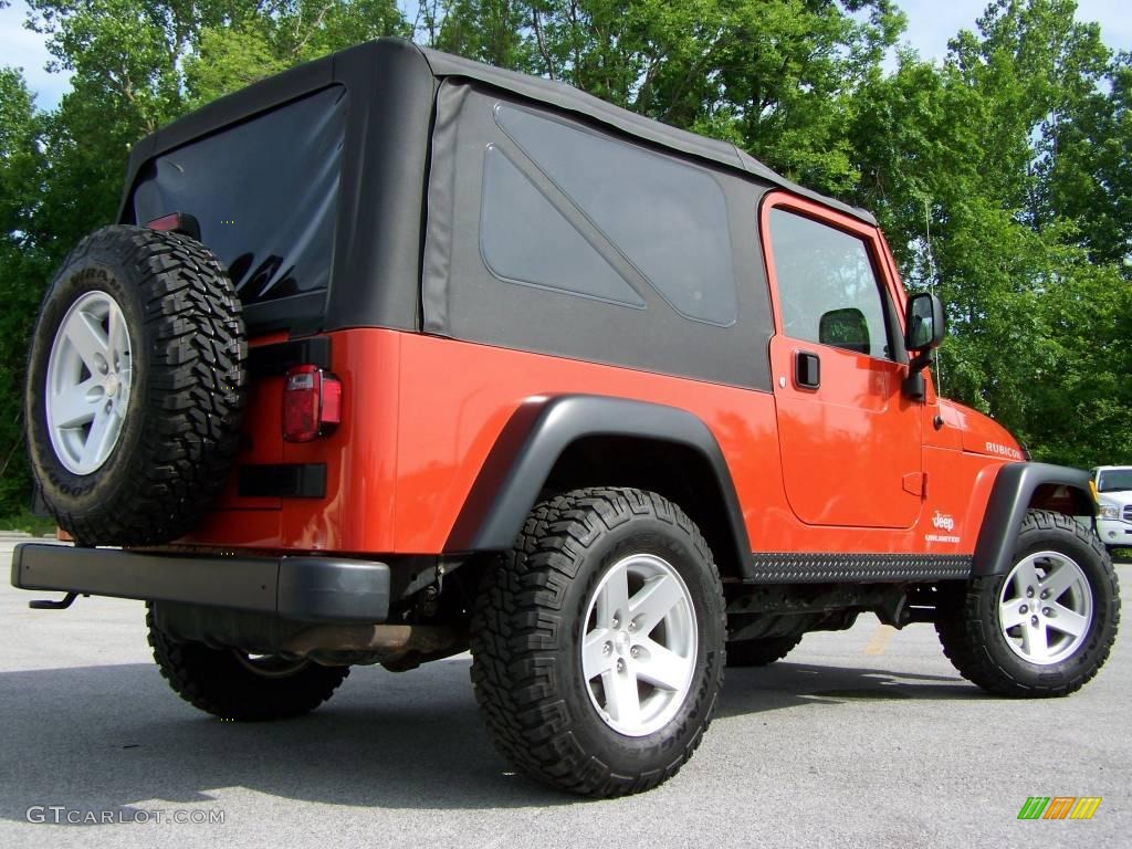 2006 Wrangler Unlimited Rubicon 4x4 - Impact Orange / Dark Slate Gray photo #7