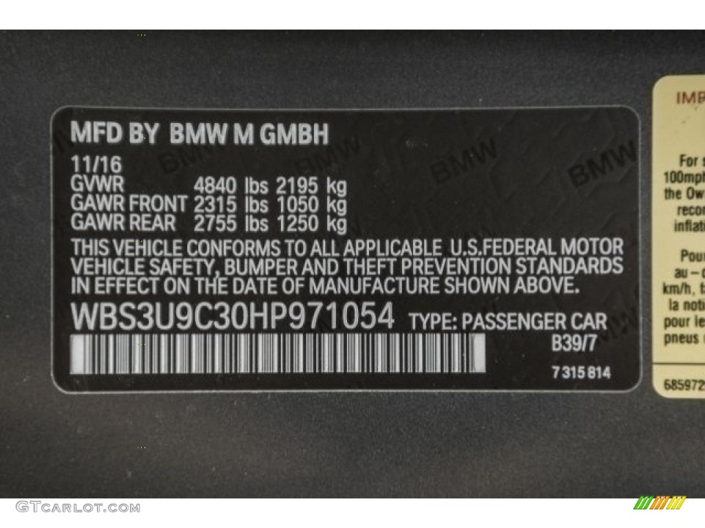 2017 M4 Color Code B39 for Mineral Grey Metallic Photo #120720408