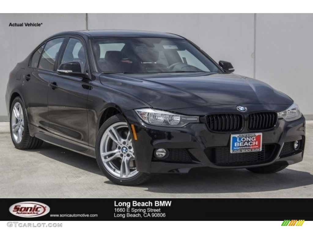 2017 3 Series 330i Sedan - Black Sapphire Metallic / Coral Red photo #1