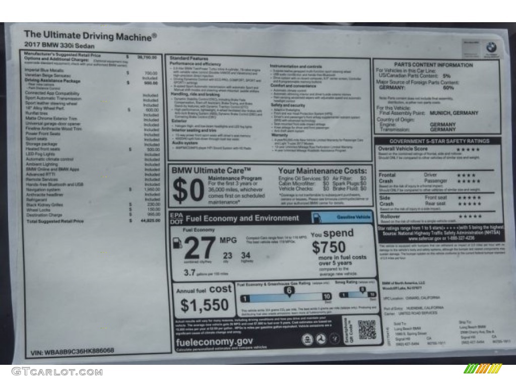 2017 3 Series 330i Sedan - Imperial Blue Metallic / Venetian Beige/Black photo #10