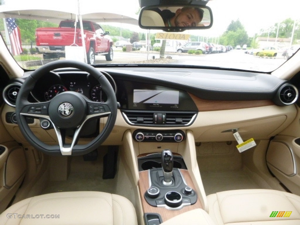 2017 Alfa Romeo Giulia Ti AWD Tan Dashboard Photo #120722838