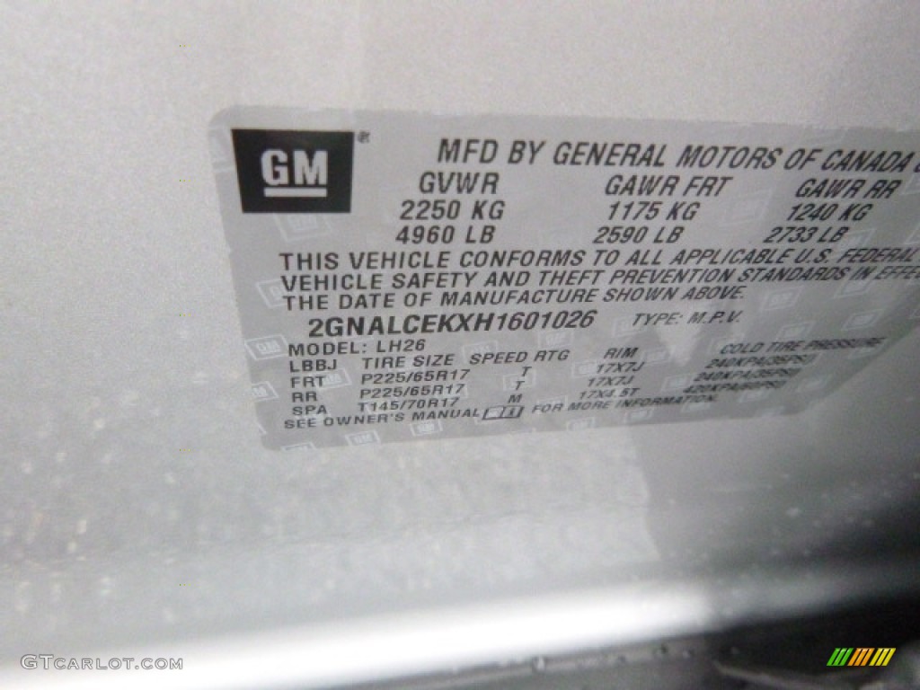 2017 Equinox LT - Silver Ice Metallic / Jet Black photo #18