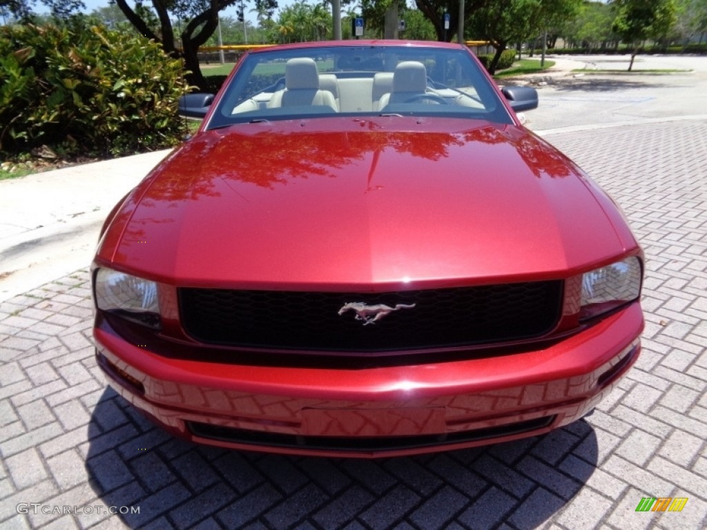 2007 Mustang V6 Premium Convertible - Redfire Metallic / Medium Parchment photo #7