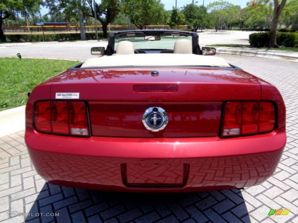 2007 Mustang V6 Premium Convertible - Redfire Metallic / Medium Parchment photo #15