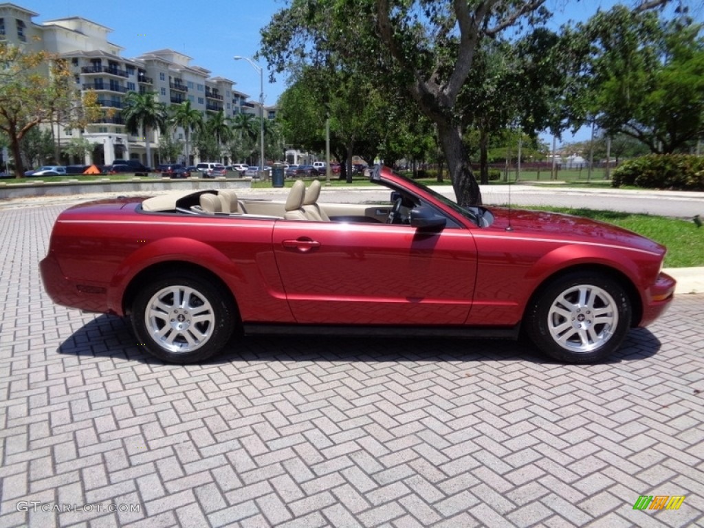 2007 Mustang V6 Premium Convertible - Redfire Metallic / Medium Parchment photo #17