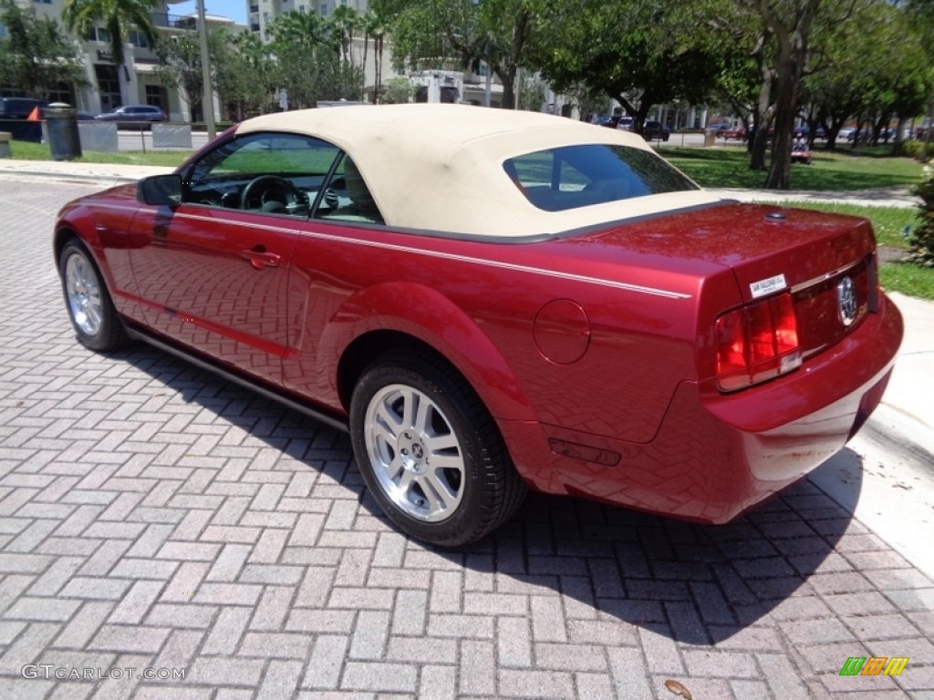 2007 Mustang V6 Premium Convertible - Redfire Metallic / Medium Parchment photo #34