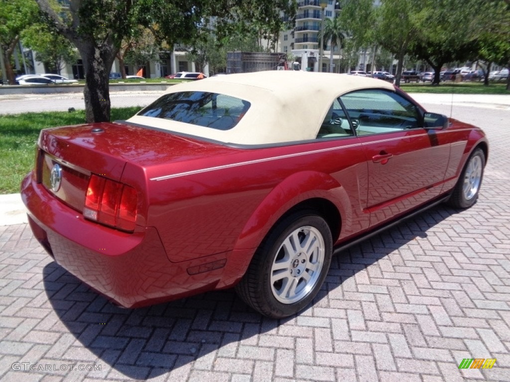 2007 Mustang V6 Premium Convertible - Redfire Metallic / Medium Parchment photo #40