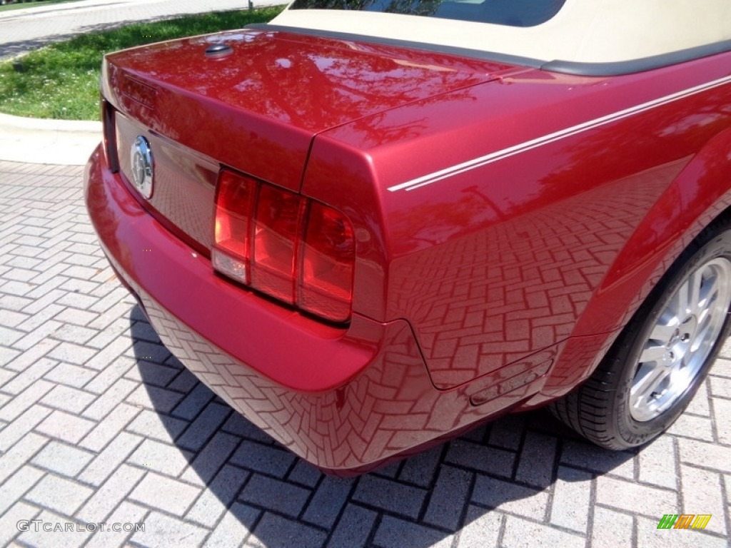 2007 Mustang V6 Premium Convertible - Redfire Metallic / Medium Parchment photo #51