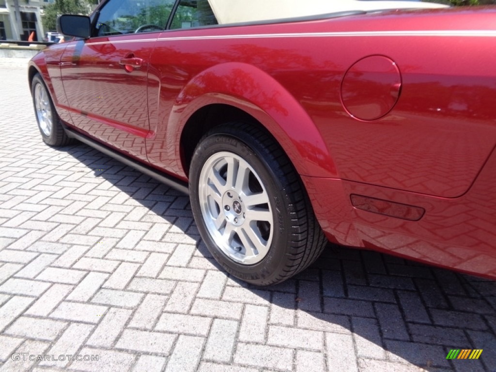 2007 Mustang V6 Premium Convertible - Redfire Metallic / Medium Parchment photo #59