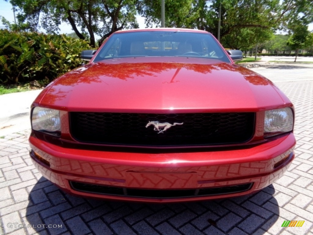 2007 Mustang V6 Premium Convertible - Redfire Metallic / Medium Parchment photo #69