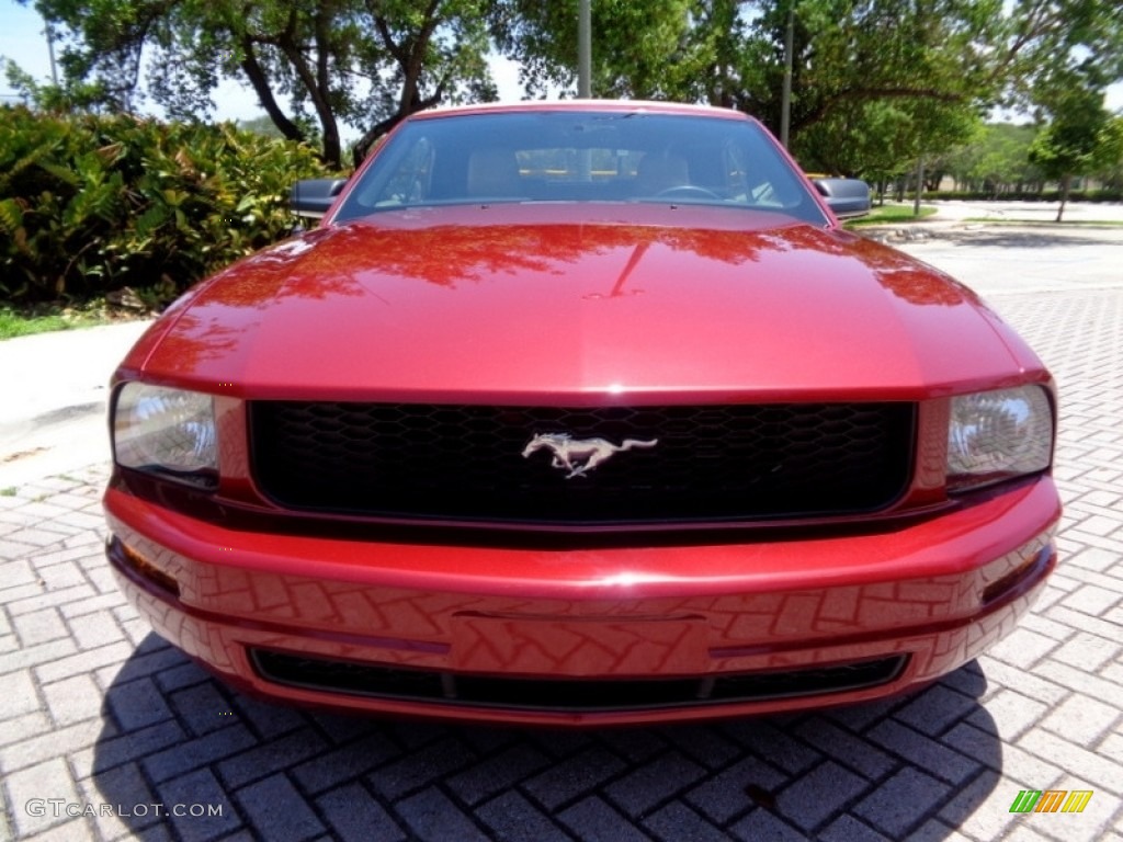 2007 Mustang V6 Premium Convertible - Redfire Metallic / Medium Parchment photo #69