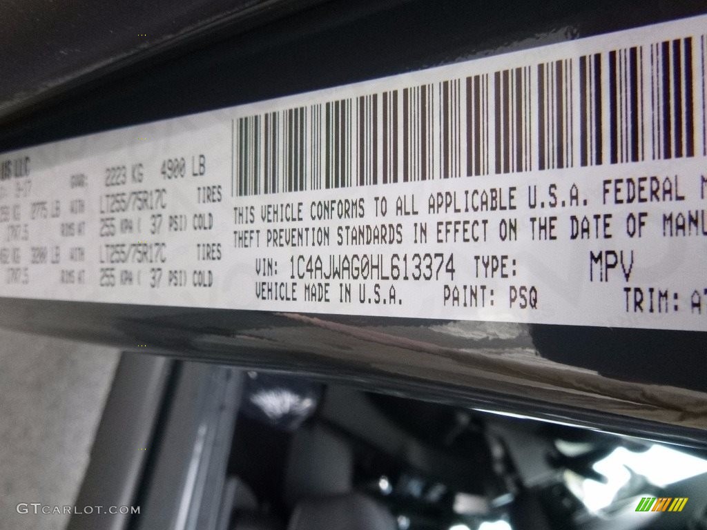 2017 Wrangler Sport 4x4 - Rhino / Black photo #15