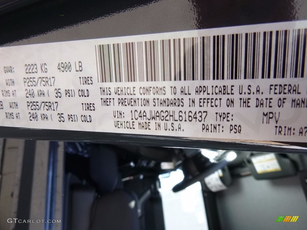 2017 Wrangler Sport 4x4 - Rhino / Black photo #15