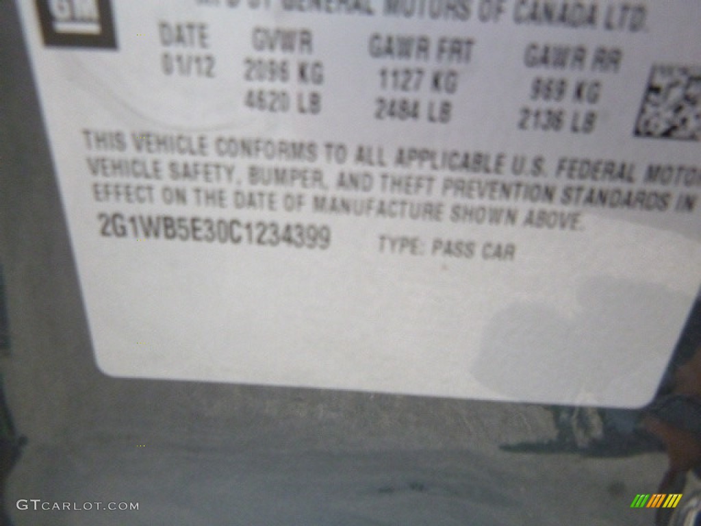 2012 Impala LT - Ashen Gray Metallic / Ebony photo #16