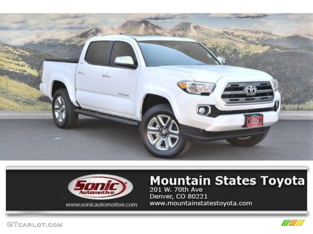 2017 Tacoma Limited Double Cab 4x4 - Super White / Limited Hickory photo #1