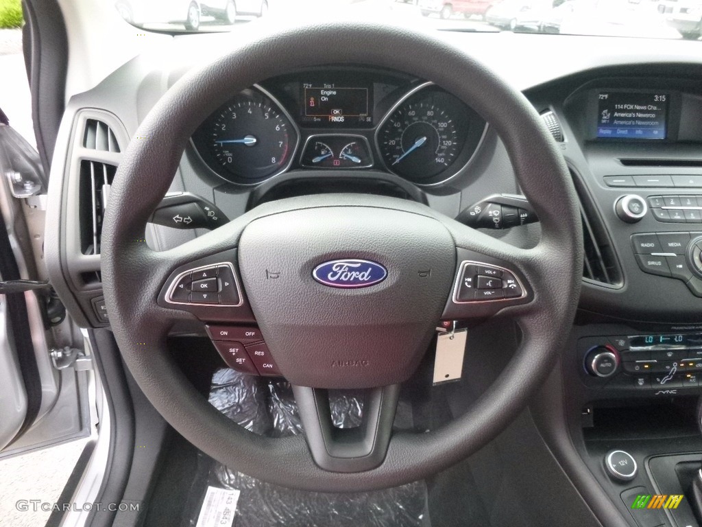 2017 Ford Focus SE Sedan Charcoal Black Steering Wheel Photo #120759562