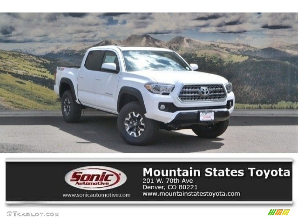 2017 Tacoma TRD Off Road Double Cab 4x4 - Super White / TRD Graphite photo #1