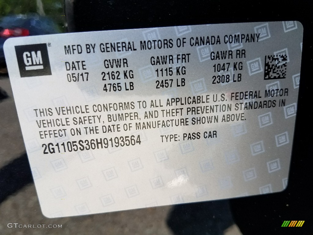 2017 Impala LT - Mosaic Black Metallic / Jet Black photo #9