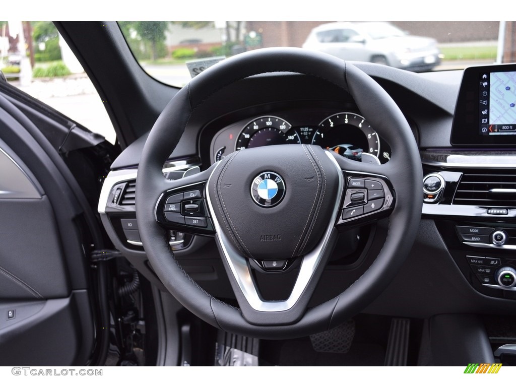 2017 BMW 5 Series 530i xDrive Sedan Black Steering Wheel Photo #120770500