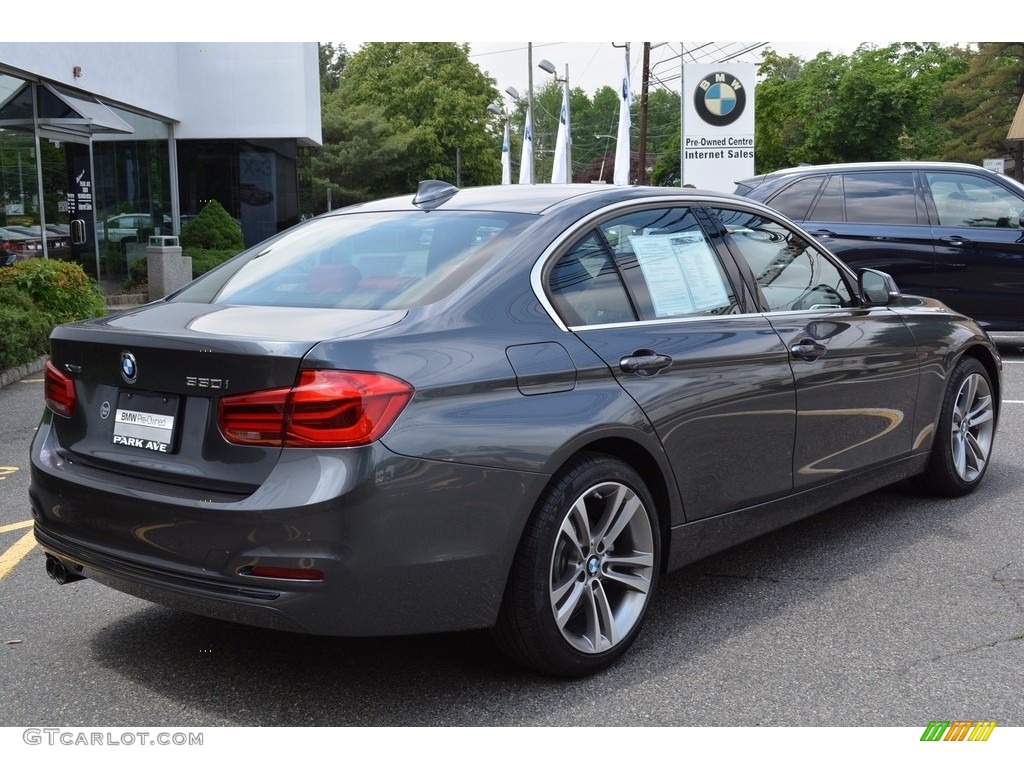 2017 3 Series 330i xDrive Sedan - Mineral Grey Metallic / Coral Red photo #3