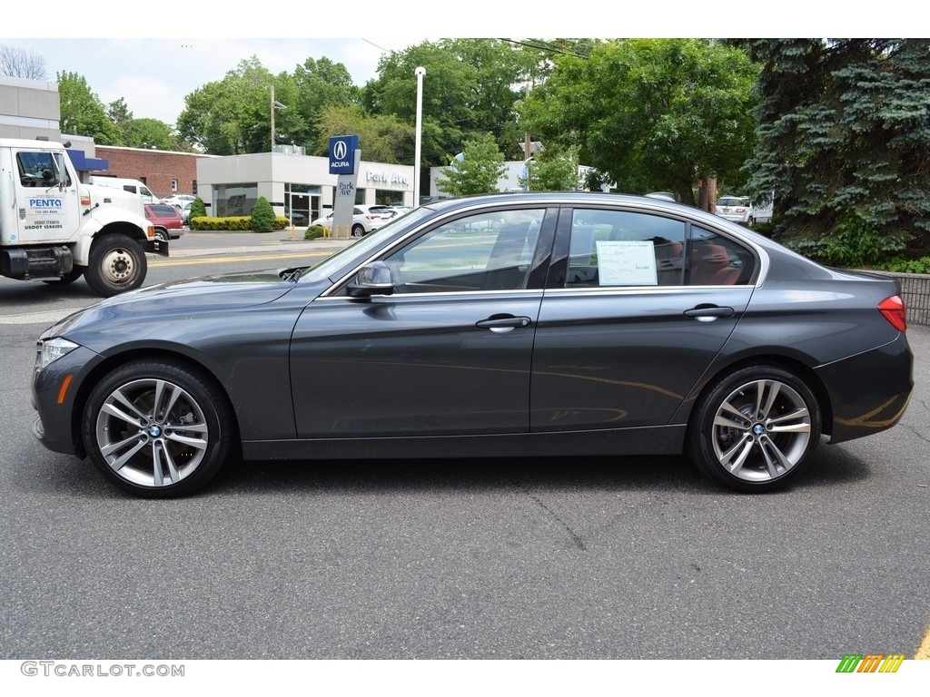 2017 3 Series 330i xDrive Sedan - Mineral Grey Metallic / Coral Red photo #5