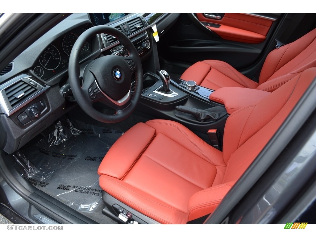 2017 3 Series 330i xDrive Sedan - Mineral Grey Metallic / Coral Red photo #10