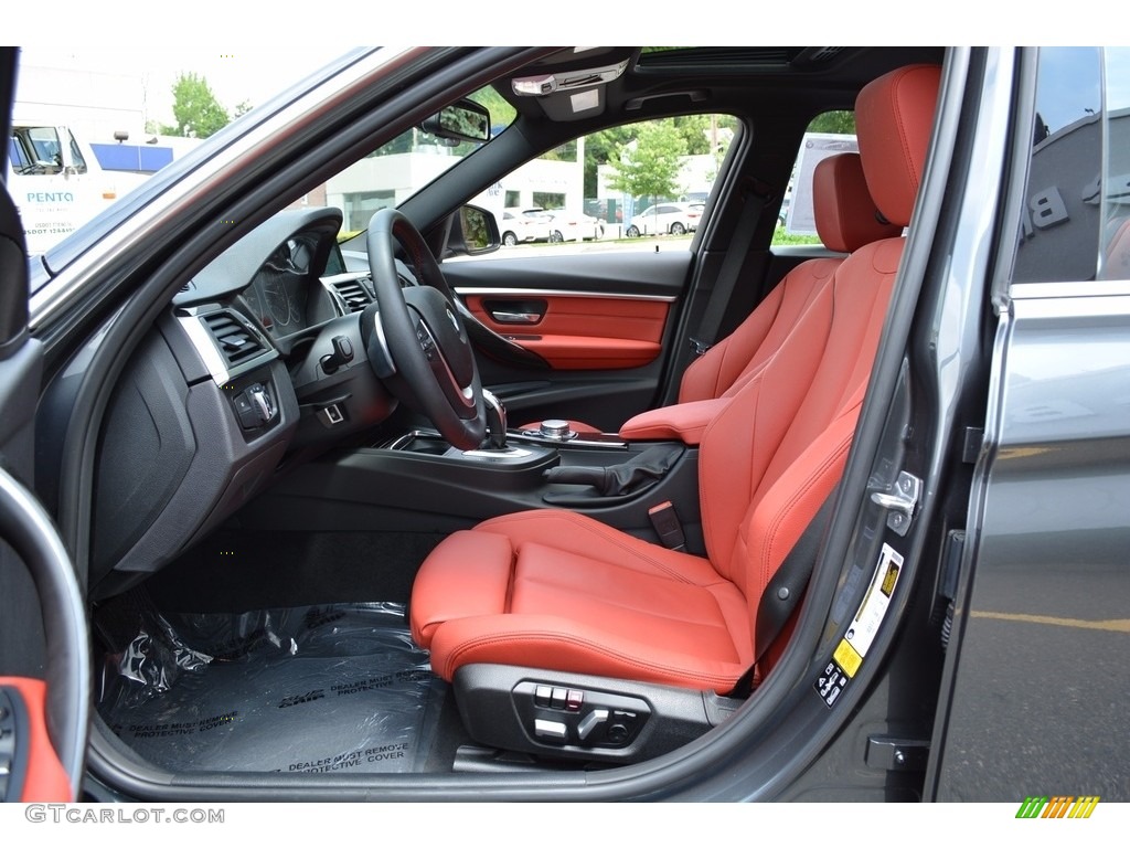 2017 3 Series 330i xDrive Sedan - Mineral Grey Metallic / Coral Red photo #11