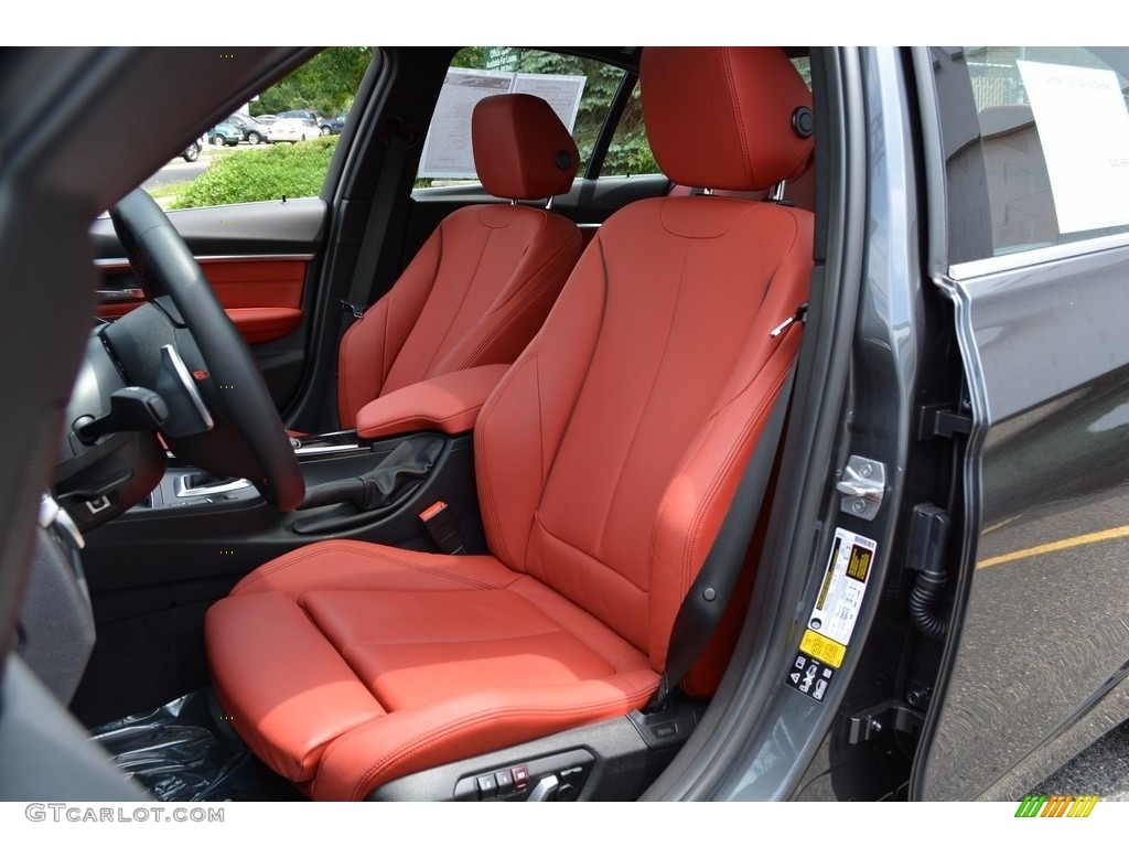 2017 3 Series 330i xDrive Sedan - Mineral Grey Metallic / Coral Red photo #13