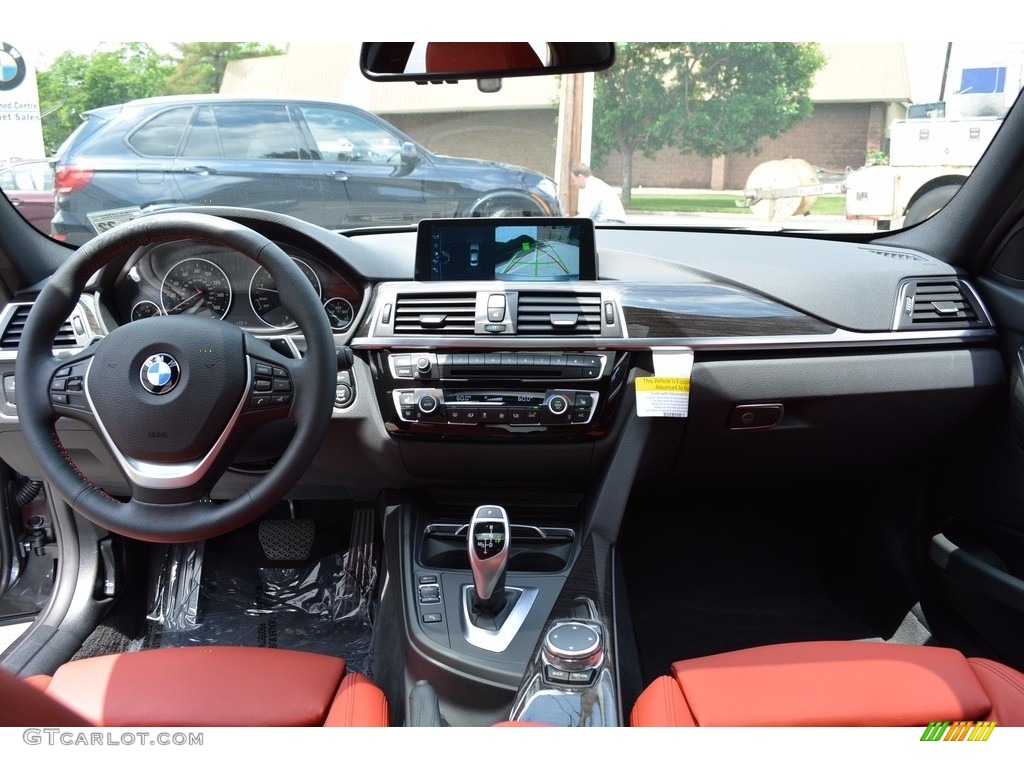 2017 3 Series 330i xDrive Sedan - Mineral Grey Metallic / Coral Red photo #15